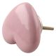 Pink Heart Ceramic Cabinet Knob